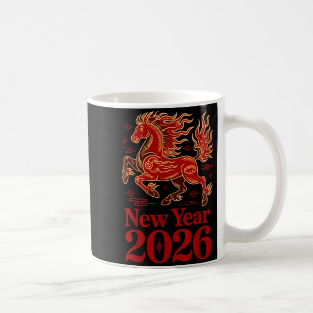 Caneca De Café Year Of The Fire Horse 2026 Lunar Chinese New Year (Direita)