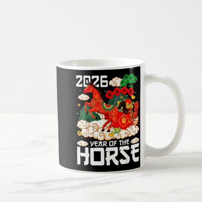 Caneca De Café Year Of The Horse 2026 Happy Chinese Lunar New Yea (Direita)