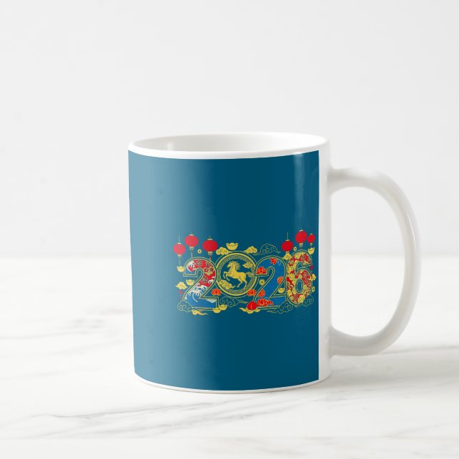 Caneca De Café Year Of The Horse Chinese New Year 2026 Lunar New  (Direita)