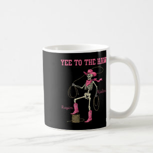 Caneca De Café Yee Para Haw Skeleton Pink Western Cowgirl Hallo