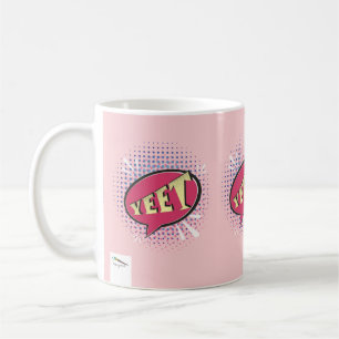 Caneca De Café YEET - Bolha de Fala Cômica Rosa Engraçado