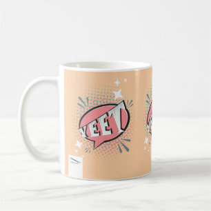 Caneca De Café YEET Comic Speech Bubble Engraçado Memória Peach