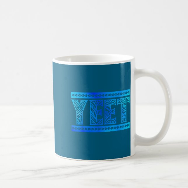 Caneca De Café Yeet Tribal Art Funny Quote For Men Boys Kids Wome (Direita)
