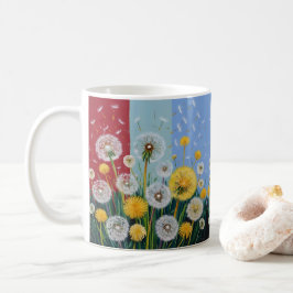Caneca De Café Yellow and White Dandelions