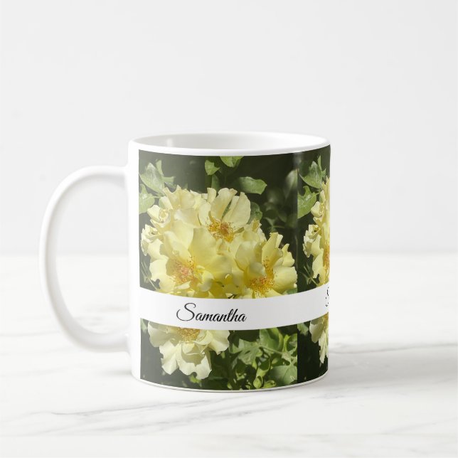 Caneca De Café Yellow Botanical Flowers (Esquerda)