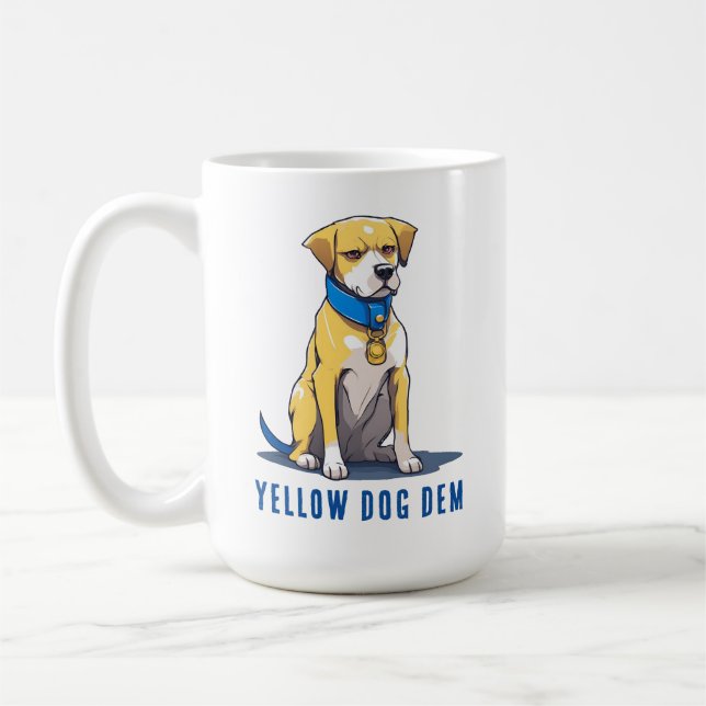 Caneca De Café Yellow Dog Democrat Politics Presidente EUA 2024 (Esquerda)