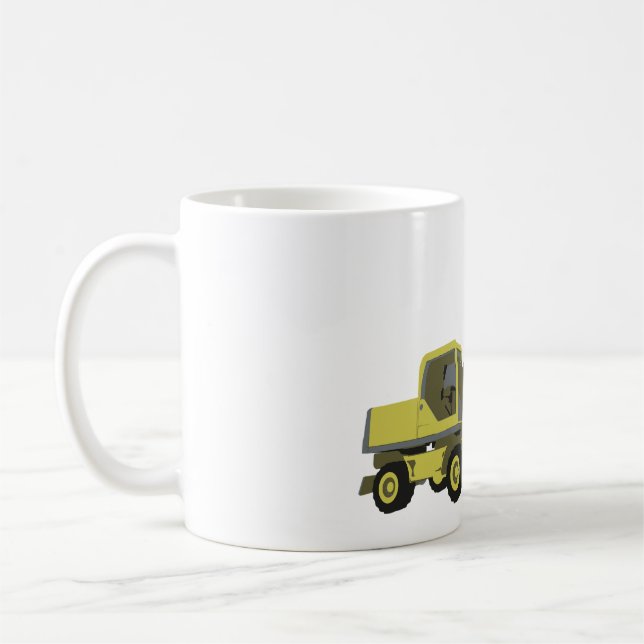 Caneca De Café Yellow Excavator Construction Machinery (Esquerda)