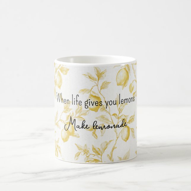 Caneca De Café Yellow Fruit Lemons Make Lemonade (Centro)
