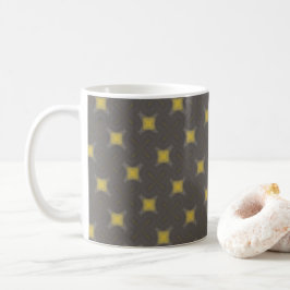 Caneca De Café Yellow geometric motifs on grey coffee mug