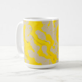 Caneca De Café Yellow Organic Abstract
