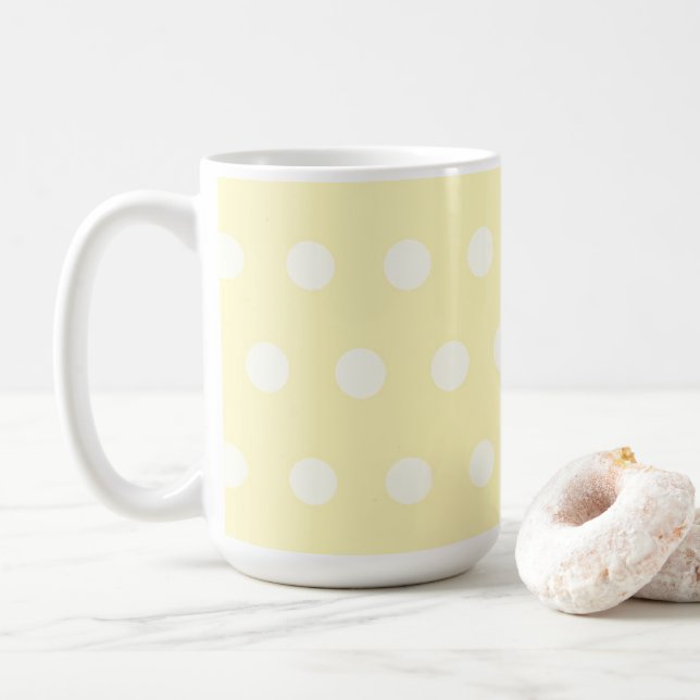 Caneca De Café Yellow Poka Dots (Com Donut)