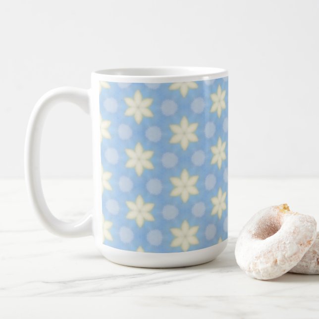 Caneca De Café Yellow Stars on Blue design coffee mug (Com Donut)
