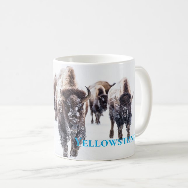 Caneca De Café Yellowstone Mug-Buffalo (Frente Esquerda)