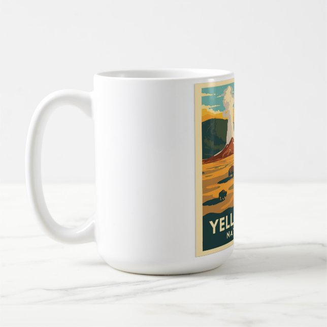 Caneca De Café Yellowstone National Park Adventure Design (Esquerda)