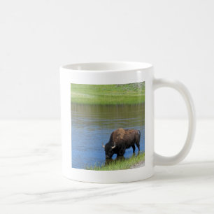 Caneca De Café Yellowstone Wild Buffalo em Pond