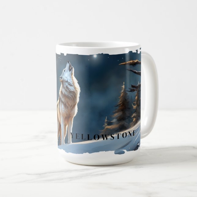 Caneca De Café Yellowstone Wolf Mug (Frente Esquerda)