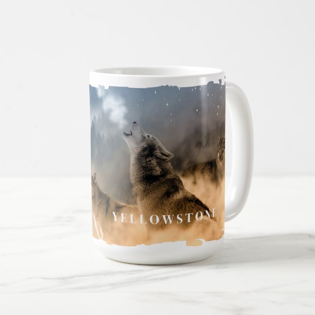 Caneca De Café Yellowstone Wolves Mug (Frente Esquerda)