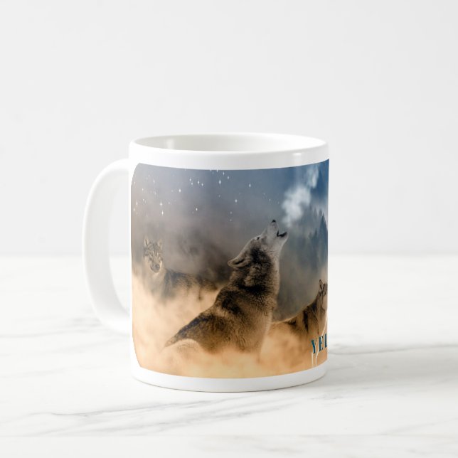 Caneca De Café Yellowstone Wolves Mug (Frente Esquerda)