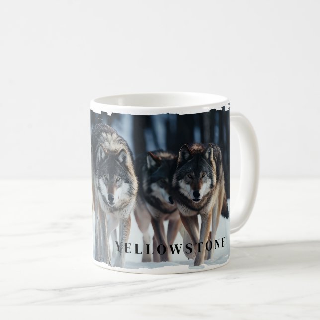 Caneca De Café Yellowstone Wolves Mug (Frente Esquerda)