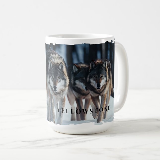Caneca De Café Yellowstone Wolves Mug (Frente Esquerda)
