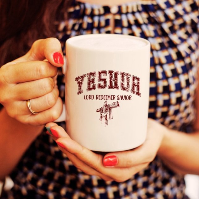 Caneca De Café Yeshua Lord Redeemer Savior Cruz Cristã (Criador carregado)