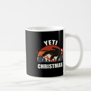 Caneca De Café Yeti Natal - Snowboard Bigfoot Vestindo Vermelho