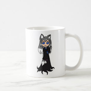 Caneca De Café Yin e Yang as meninas do Fox (Kitsune)