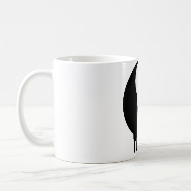 Caneca De Café Yin E Yang Preto Pintar Preto Quedas Derretendo Pi (Esquerda)