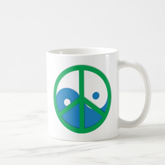 Caneca De Café Yin-Yang com sinal de paz (Direita)