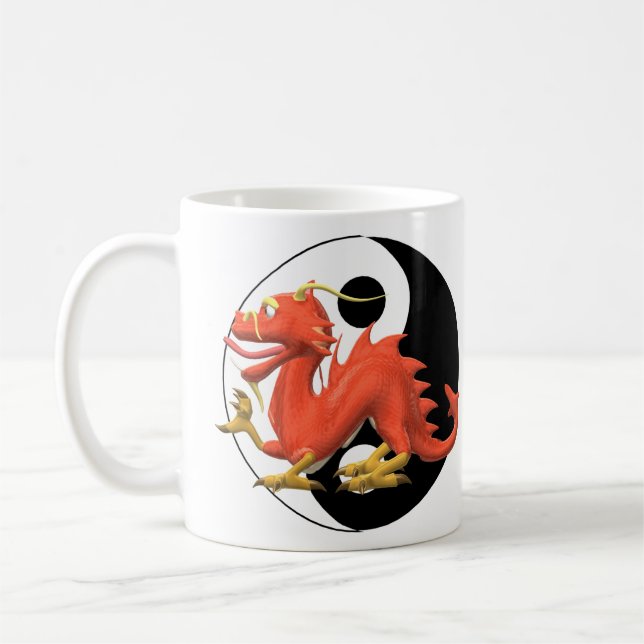 Caneca De Café Yin-yang Red Dragon (Esquerda)