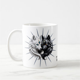 Caneca De Café Yin Yang Wolves.
