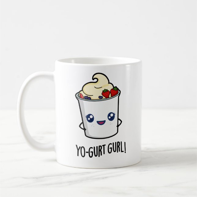 Caneca De Café Yo-gurt Gurl Engraçado Yogurt Pun (Esquerda)