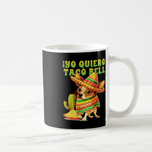 Caneca De Café Yo Quiero Taco Chihuahua Dog Vintage Funny Bell