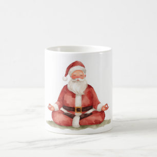Caneca De Café Yoga Christmas Papai Noel posiciona Yoga