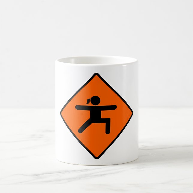 Caneca De Café Yoga Crossing Sinal Warrior Pose Stick (Criador carregado)