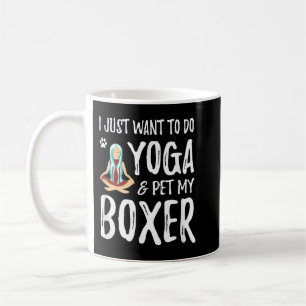 Caneca De Café Yoga e Boxer para Cachorros Engraçados Mamãe Dotad