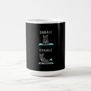 Caneca De Café Yoga Inalar, Cão-Grande Francês, Exalar Presente