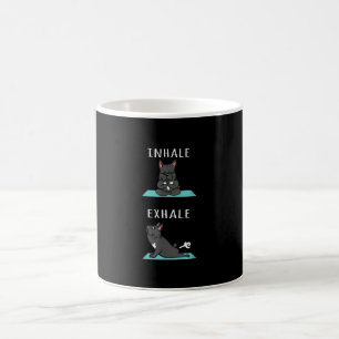 Caneca De Café Yoga Inalar, cão-Grande Francês, Exalar Um Prese
