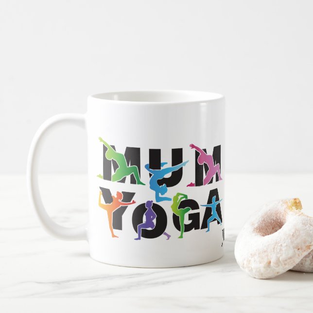Caneca De Café Yoga Mãe Meditação Hobby Bonita Mãe (Com Donut)