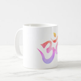 Caneca De Café Yoga Mug, Mantra Om, Waterolor Om Mug