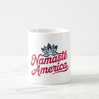 Caneca De Café Yoga Patriótico da América do Namaste