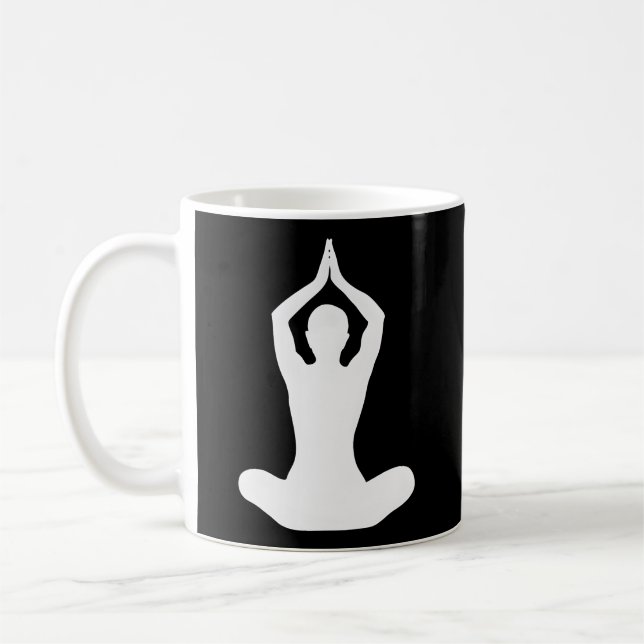 Caneca De Café Yoga Pose Lotus Namaste Padmasana Pose Relaxação (Esquerda)