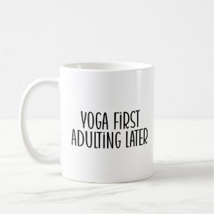 Caneca De Café Yoga primeiro, adulteração depois