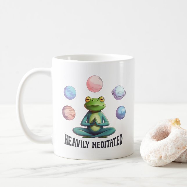 Caneca De Café Yoga, Sapo, com Meditação Pesada Zen (Com Donut)