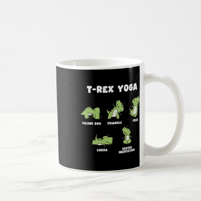 Caneca De Café Yoga T-rex  (Direita)