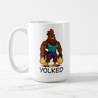 Caneca De Café Yolked Rooster – Funny Strong Chicken Kettlebell