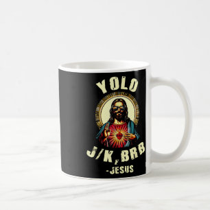 Caneca De Café Yolo Jk Brb Jesus Funny Páscoa Day Bíblia Vintage