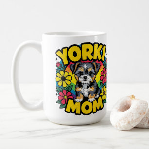 Caneca De Café Yorki Mãe Floral