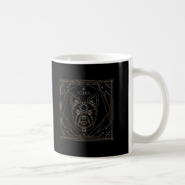 Caneca De Café Yorkie Art Deco Zodiac (Direita)