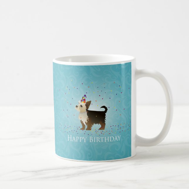 Caneca De Café Yorkie Birthday Design (Direita)